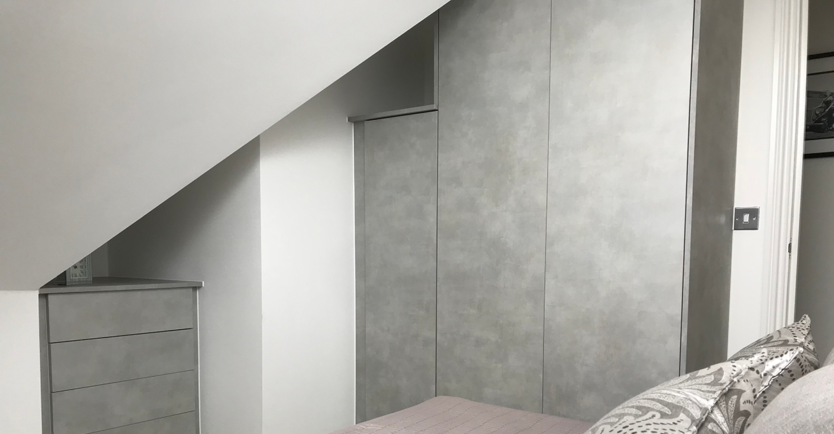 bespoke modern vinyl wrapped flat door bedroom